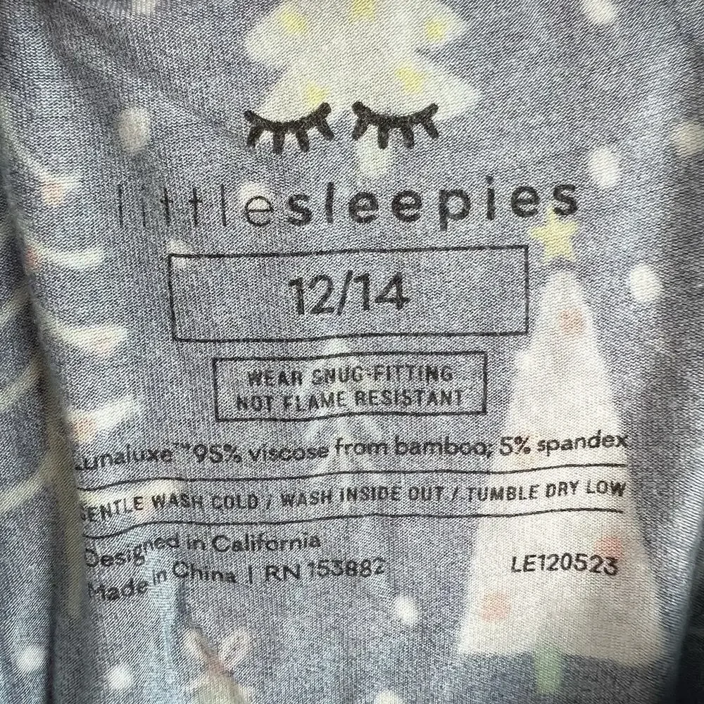 Little Sleepies‎ 12 / 14 Merry & Bright Pajamas Holiday Bamboo Limited Edition